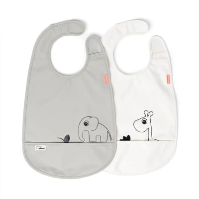 Set de 2 Baberos Deer Friends gris1