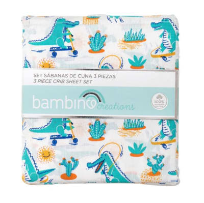 Set de sábanas cuna Cocodrilos1