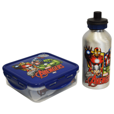 Set hermético+botella metálica Superhéroes1