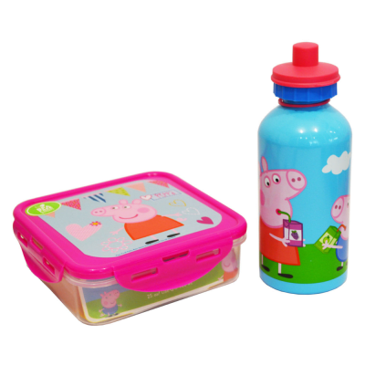 Set hermético+botella metálica Peppa Pig1