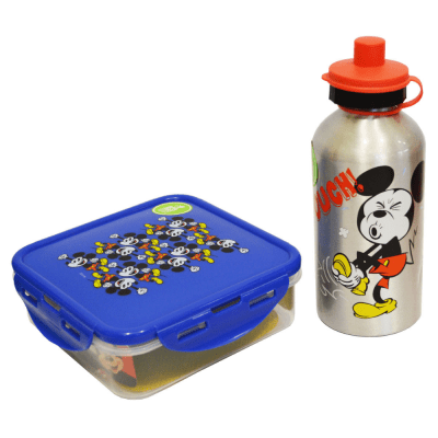 Set hermético+botella metálica Mickey Mouse1