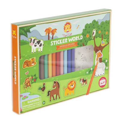 Set Pintar Stickers Animales1