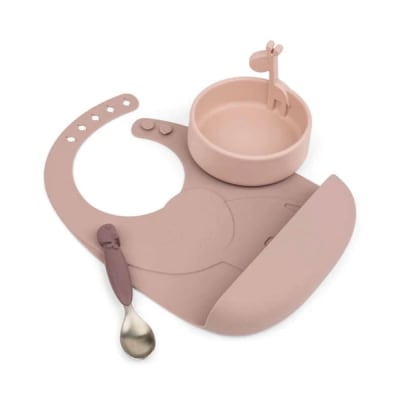 Set primeras comidas Peekaboo Deer Friends rosa