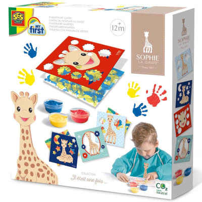 Sophie La Girafe- Tarjetas con pintura de dedos1