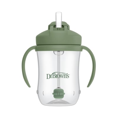 Vaso con bombilla Verde Sage1