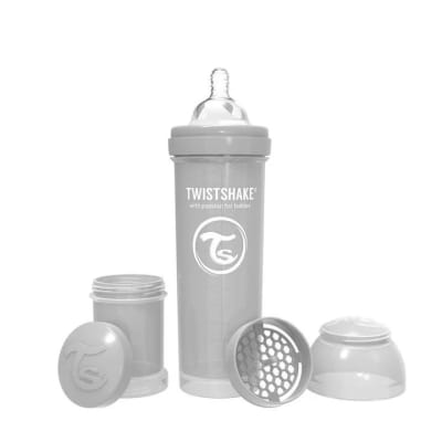 Mamadera anticólicos gris (330 mililitros) Twistshake1