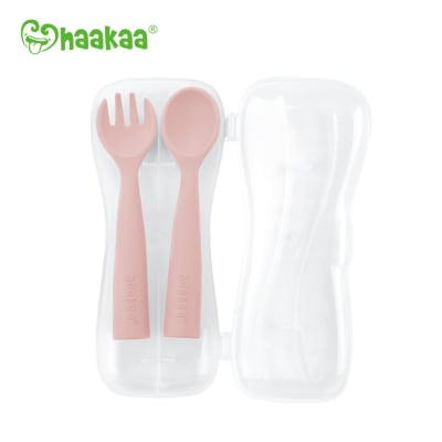 Set de cubiertos flexibles rosado1