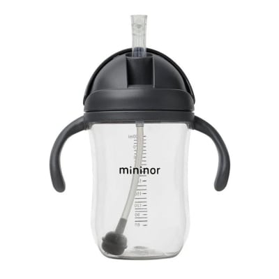 Vaso con bombilla de silicona negro1