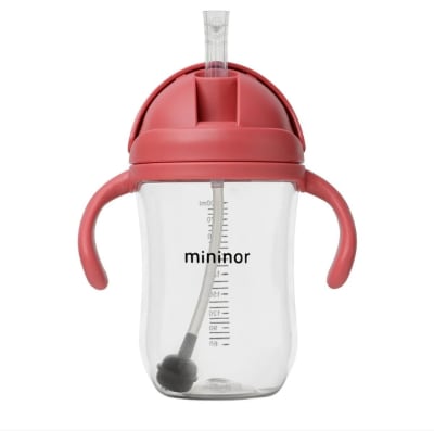 Vaso con bombilla de silicona rojo1