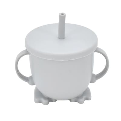 Vaso de silicona con bombilla gris1