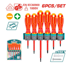 JUEGO DE DESTORNILLADORES DE ELECTRICIDAD 6 PIEZAS TOTAL