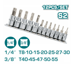 JUEGO DE DADOS TORX 12 PIEZAS TOTAL