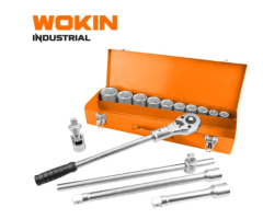 JUEGO DE DADOS HEXAGONAL CON CHICHARRA 3/4 (15 PIEZAS) WOKIN