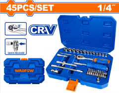 JUEGO DE DADOS DE 45 PIEZAS DE 1/4 PULG WADFOW