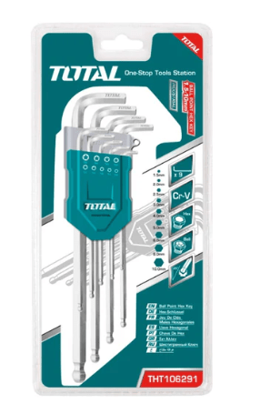 SET LLAVE ALLEN 1.5 A 10MM 9 PIEZAS INDUSTRIAL TOTAL1