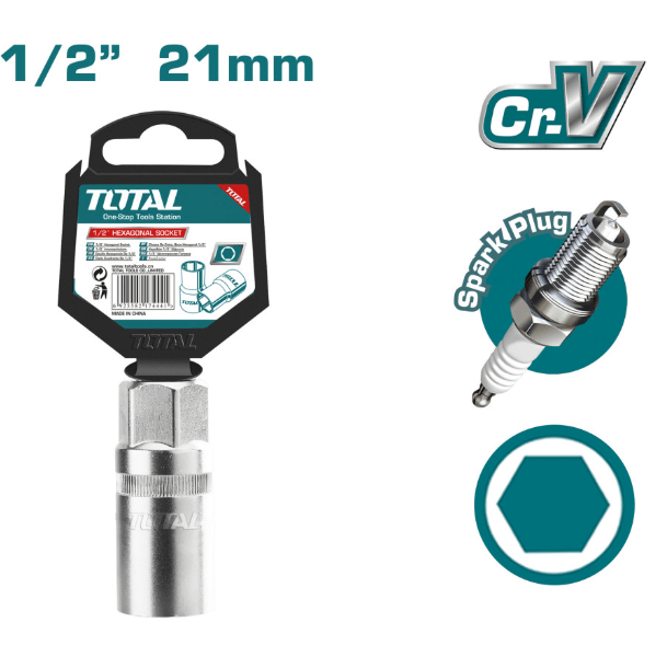 DADO LARGO PARA BUJIA 21MM CUADRANTE DE 1/2