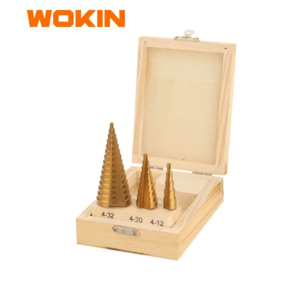 JUEGO DE BROCAS ESCALONADA 3 PIEZAS WOKIN1