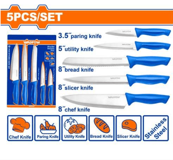 JUEGO DE 5 CUCHILLO DE COCINA WADFOW1