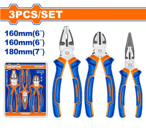 JUEGO DE ALICATES DE 3 PIEZAS WADFOW1