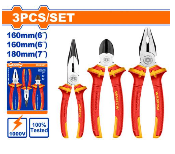 JUEGO DE ALICATES AISLADOS DE 3 PIEZAS WADFOW1