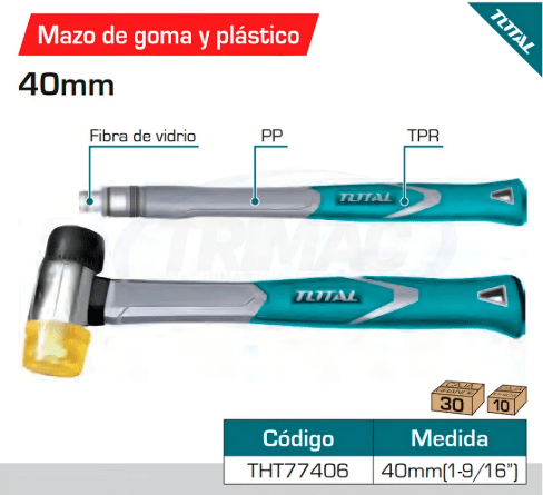 MARTILLO PUNTA DE GEL Y GOMA 40MM TOTAL2
