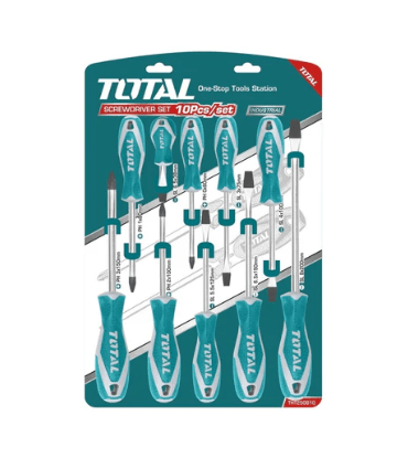 JUEGO DE DESATORNILLADOR 10 PIEZAS INDUSTRIAL TOTAL1