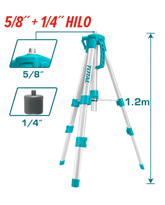 TRIPODE DE ALUMINIO 1.2 MT PARA NIVEL LASER TOTAL1