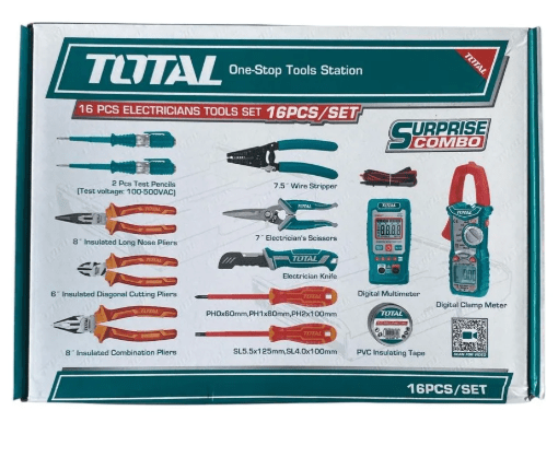 CAJA DE 16 HERRAMIENTAS ELECTRICAS AISLADAS TOTAL3