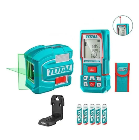 KIT NIVEL LASER + DETECTOR DE DISTANCIA + BATERIA TOTAL INV.1
