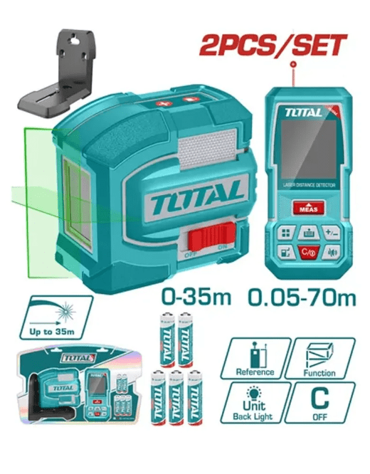 KIT NIVEL LASER + DETECTOR DE DISTANCIA + BATERIA TOTAL INV.2