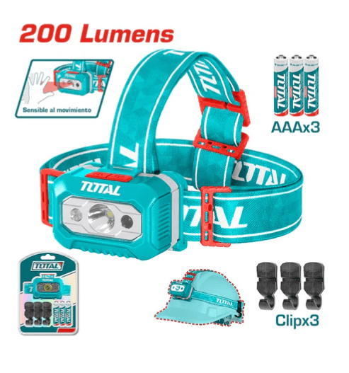 COTIZAR LINTERNA LED FRONTAL CABEZA 200 LUMENES TOTAL2