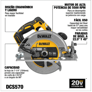 SIERRA CIRCULAR INALAMBRICA 7.1/4 60V DEWALT2