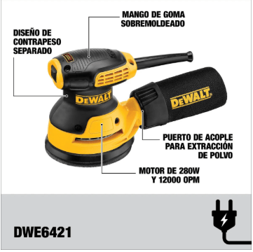 LIJADORA ROTO ORBITAL 5 PULG 275W DEWALT2