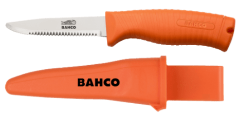 CUCHILLO DE RESCATE FLOTANTE CON MANGO FLUORECENTE MARCA BAHCO2
