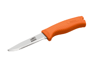 CUCHILLO DE RESCATE FLOTANTE CON MANGO FLUORECENTE MARCA BAHCO3
