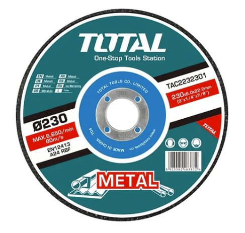 DISCO DESBASTE METAL 9 X 6.0MM MARCA TOTAL1