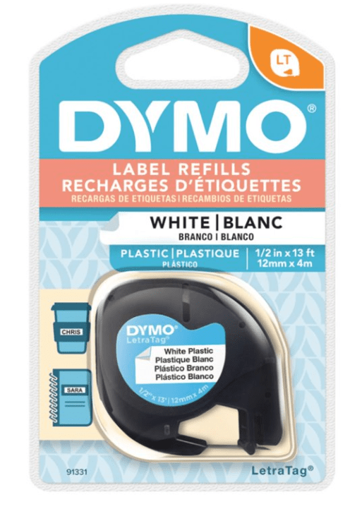 COTIZAR ETIQUETA PLASTICA BLANCA 12MM X 4M DYMO1