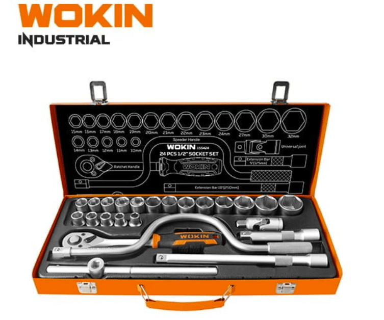 JUEGO DE DADOS CON CHICHARRA DE 1/2 24 PIEZAS WOKIN1