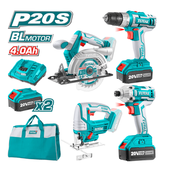 COTIZAR COMBO SIERRA CIRCULAR + SIERRA CALADORA + TALADRO + ATORNILLADOR DE IMPACTO 20V MARCA TOTAL1