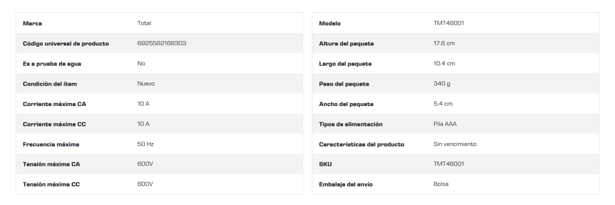 COTIZAR MULTIMETRO DIGITAL 200V 600V TOTAL2
