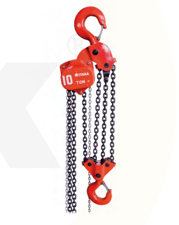 COTIZAR TECLE DE CADENA 10 TONELADAS X 5 METROS HEAVY DUTY (REFORZADO) COLOR ROJO MARCA ITAKA1