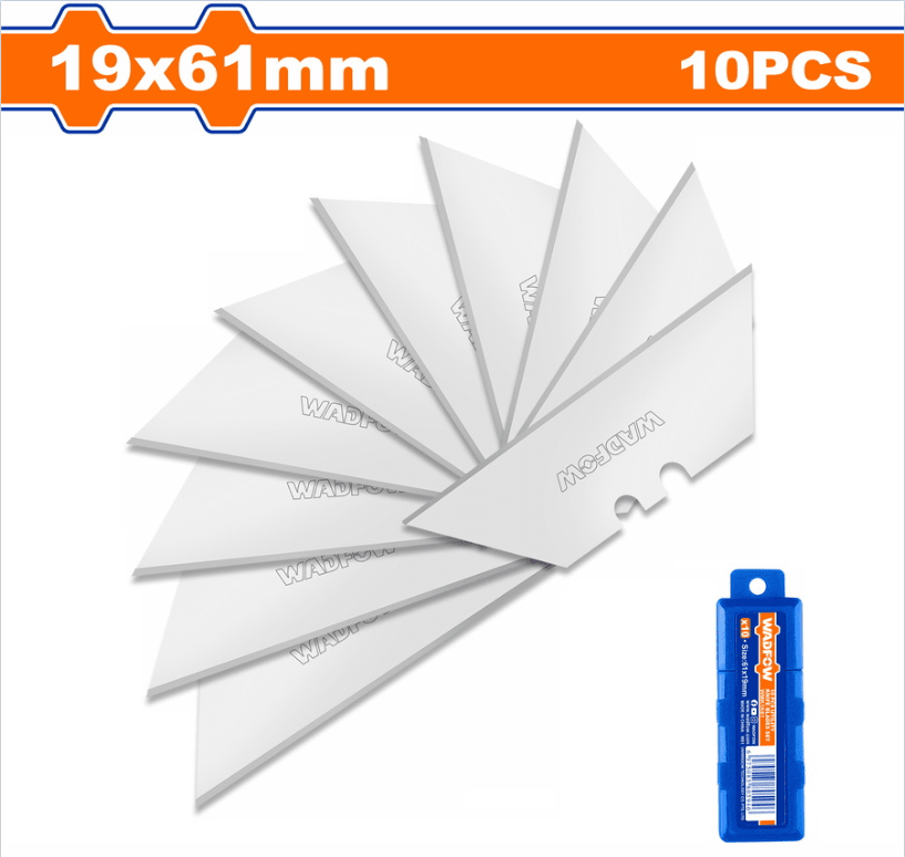 JUEGO DE 10 CUCHILLAS 61MM X 19MM WADFOW1