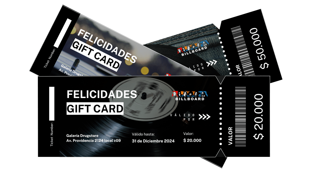 GIFTCARD | Billboard Chile Disquería | Vinilos - CDs - Regalos