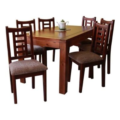JUEGO DE COMEDOR CON 6 SILLAS MADERA DE PINO2