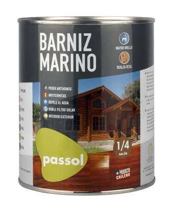 BARNIZ MARINO MIEL 1/4 GALÓN PASSOL1
