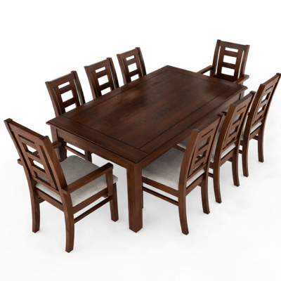 COMEDOR SEVILLA 6 SILLAS + 2 SITIALES NOGAL1