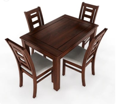 JUEGO DE COMEDOR SEVILLA 4 SILLAS NOGAL