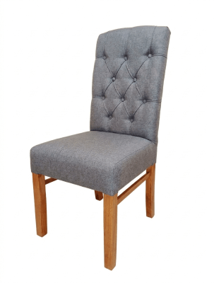 SILLA MADRID TAPIZADO GRIS CAPITONÉ