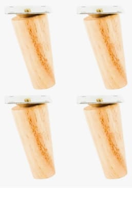 PACK 4 PATA MADERA MACIZA CONICA 15 CM INCLINADA