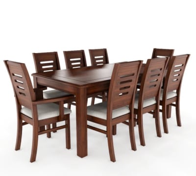 JUEGO DE COMEDOR ROMA NOGAL 6 SILLAS + 2 SITIALES